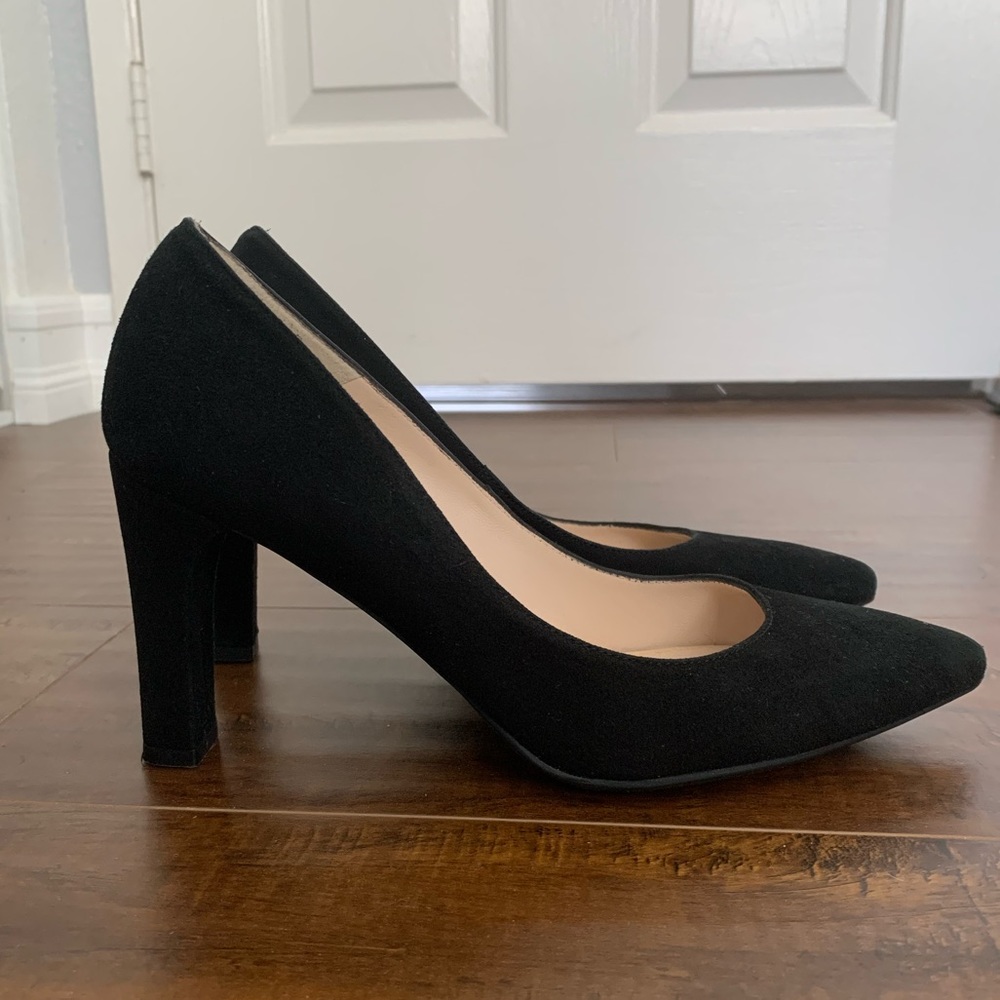 Minnelli black suede heels size 37/ US 6.5
